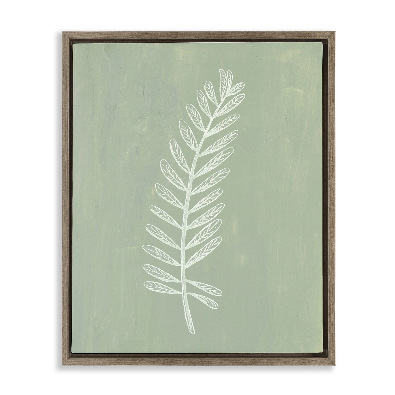 Stupell Industries Simple Fern Impression Framed Floater Canvas Wall Art Design by Patricia Pinto